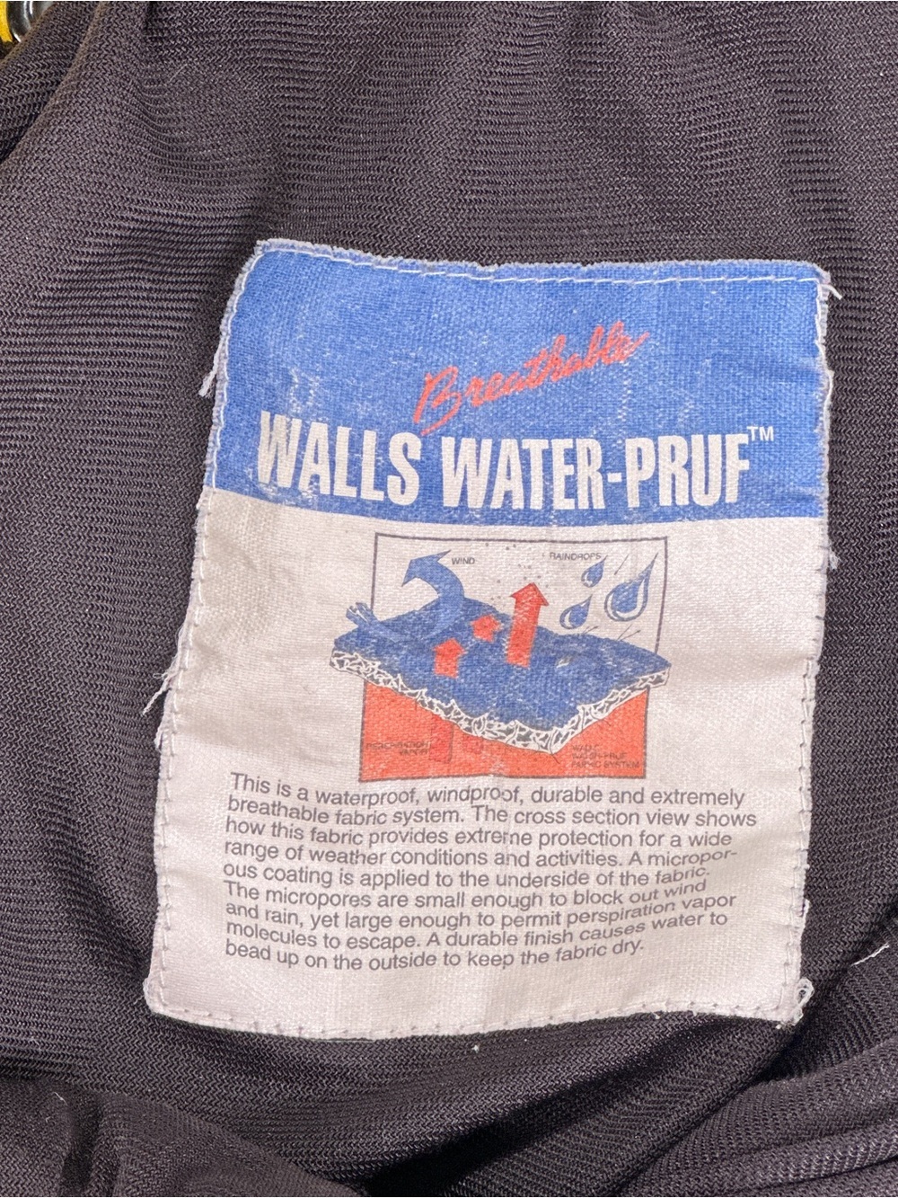 Walls Rain Pants Water-Pruf Vintage Drawstring Nylon Yellow XL - Picture 10 of 16